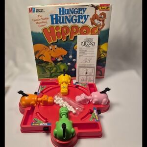 Vintage 1994 Hungry Hungry Hippos Game Complete w/Box Instructions 21 Marbles